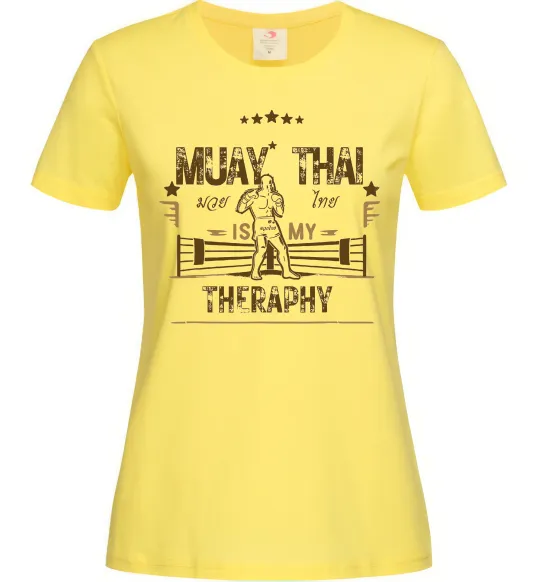 Женская футболка Muay Thai therapy Лимонный фото