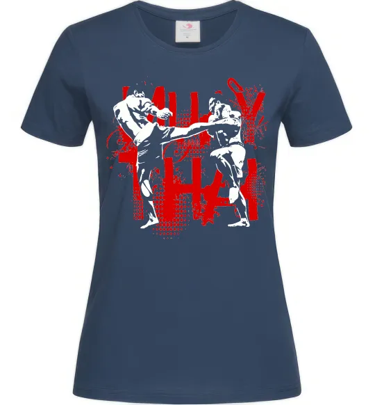 Женская футболка Муай тай бійці Темно-синий фото