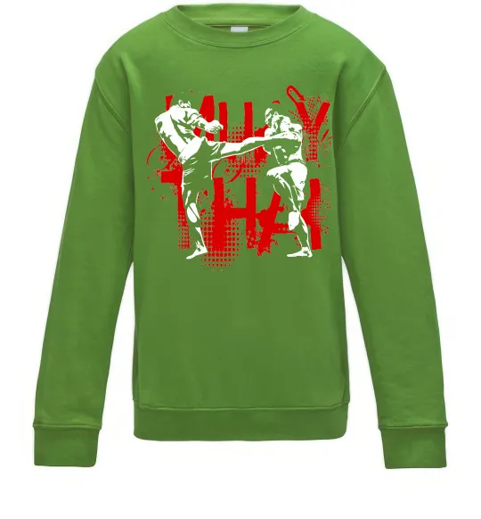 Детский Свитшот Муай тай бійці Лаймовый фото