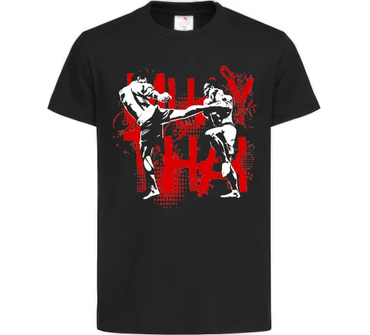 Детская футболка Муай тай бійці Черный фото