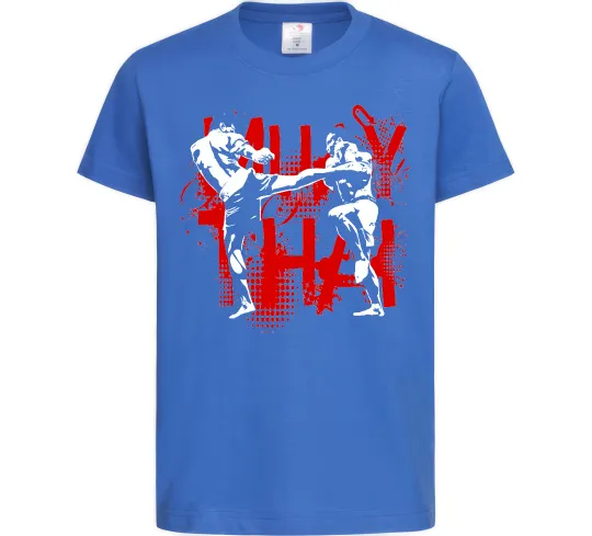 Детская футболка Муай тай бійці Ярко-синий фото