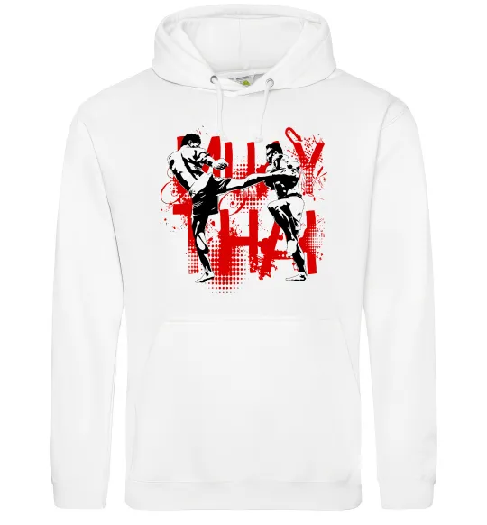 Женская толстовка (худи) Муай тай бійці Белый фото