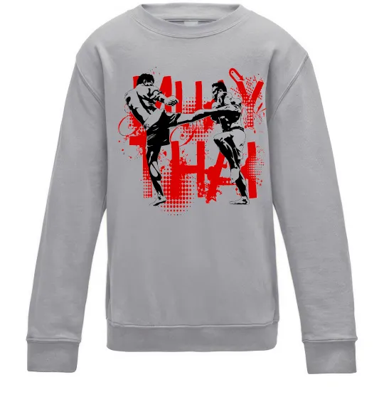 Детский Свитшот Муай тай бійці Серый меланж фото