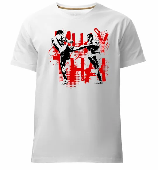 Мужская премиум футболка Муай тай бійці Белый фото