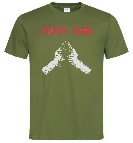 Мужская футболка Muay Thai руки Оливковый фото