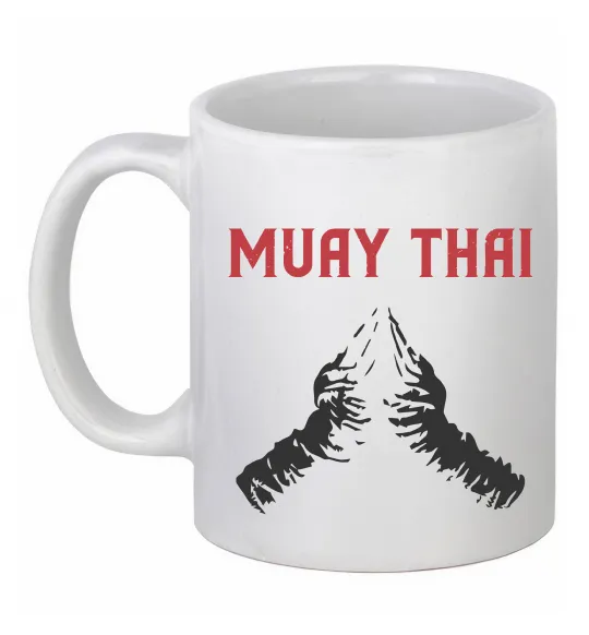 Чашка керамічна Muay Thai руки Білий фото