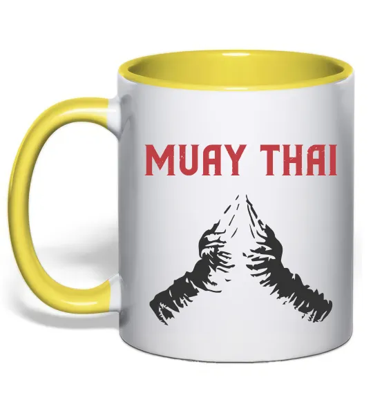 Чашка з кольоровою ручкою Muay Thai руки Лимонний фото