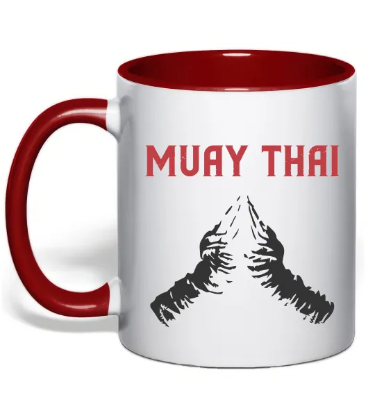 Чашка з кольоровою ручкою Muay Thai руки Червоний фото