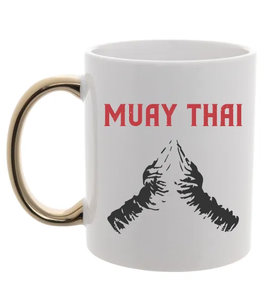 Чашка з кольоровою ручкою Muay Thai руки Золото фото