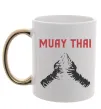 Чашка з кольоровою ручкою Muay Thai руки Золото фото