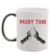 Чашка з кольоровою ручкою Muay Thai руки Срібло фото