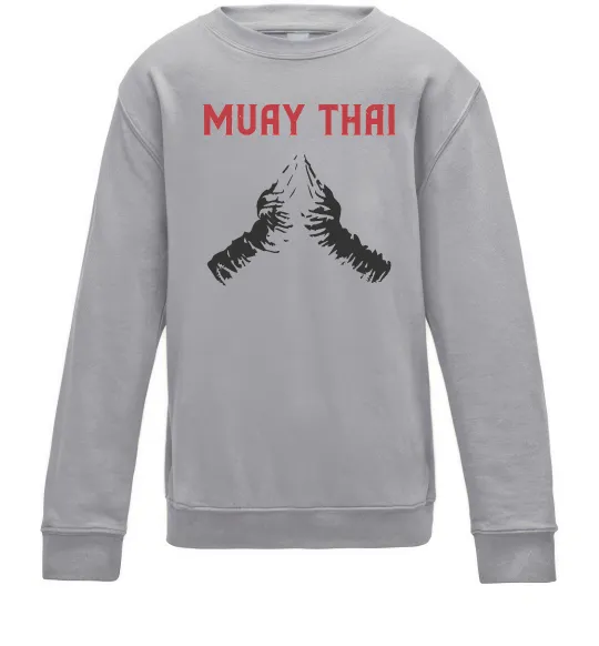 Детский Свитшот Muay Thai руки Серый меланж фото
