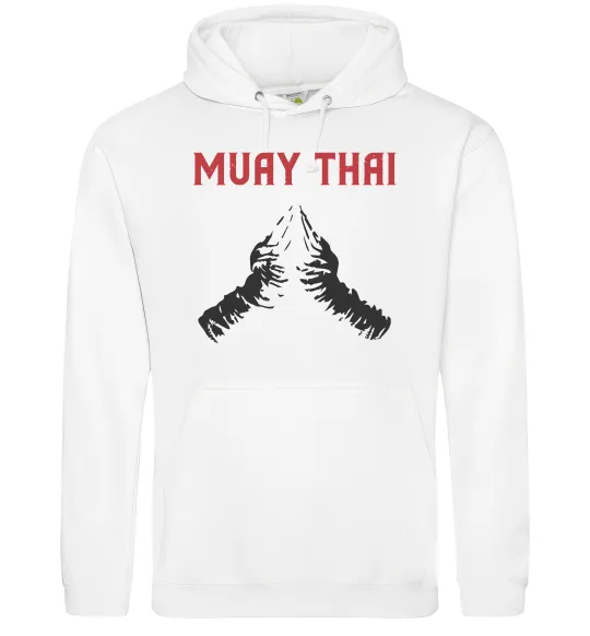Мужская толстовка (худи) Muay Thai руки Белый фото