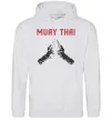Мужская толстовка (худи) Muay Thai руки Серый меланж фото
