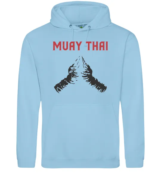 Мужская толстовка (худи) Muay Thai руки Голубой фото