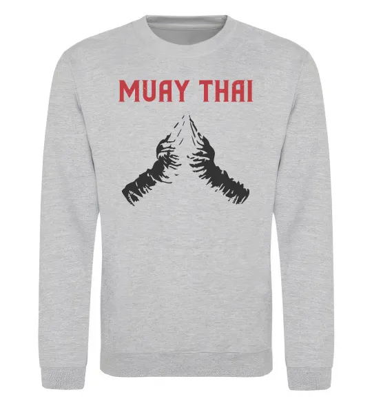 Свитшот Muay Thai руки Серый меланж фото