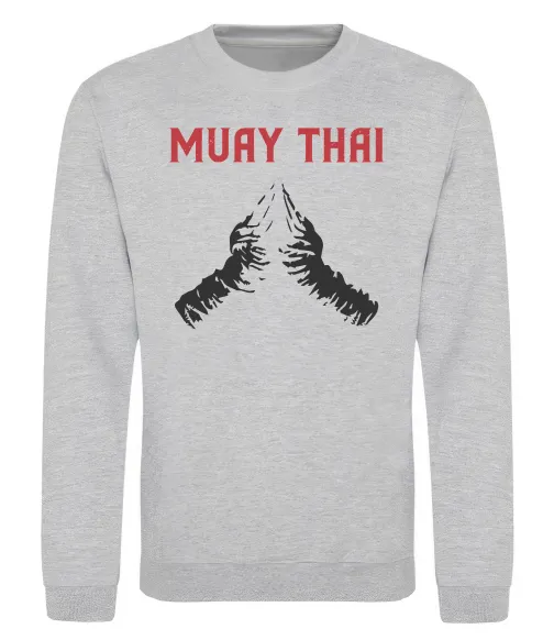 Свитшот Muay Thai руки Серый меланж фото