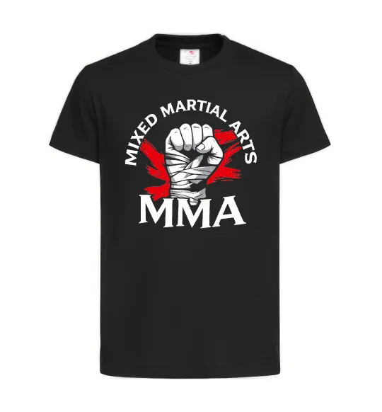Детская футболка MMA кулак Черный фото