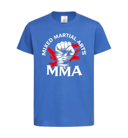 Детская футболка MMA кулак Ярко-синий фото