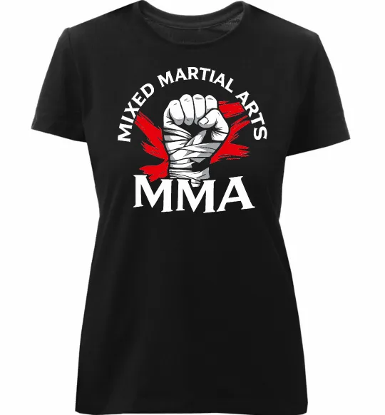 Женская премиум футболка MMA кулак Черный фото
