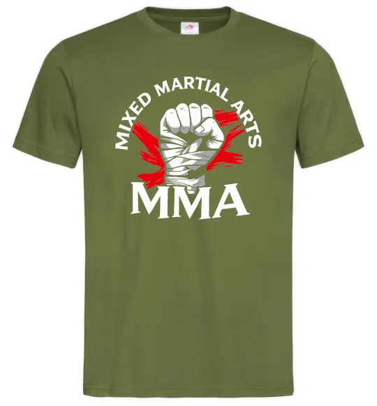 Мужская футболка MMA кулак Оливковый фото