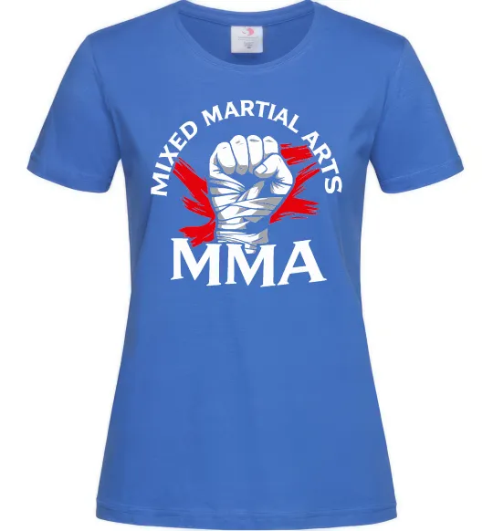 Женская футболка MMA кулак Ярко-синий фото