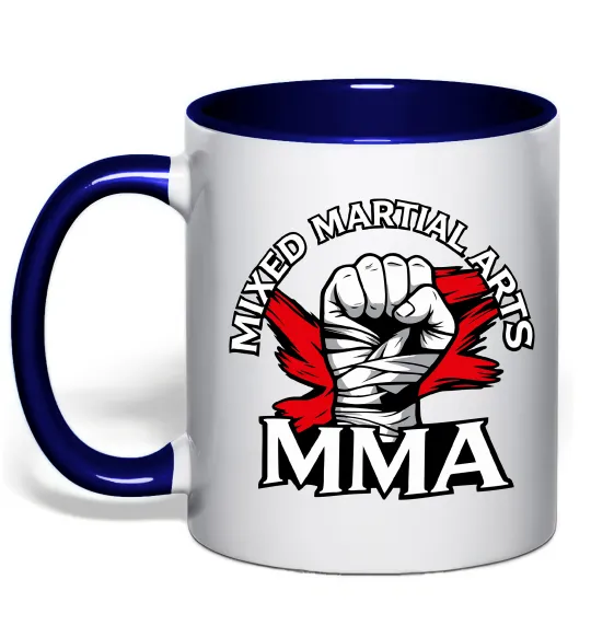 Чашка с цветной ручкой MMA кулак Глубокий темно-синий фото