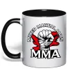 Чашка с цветной ручкой MMA кулак Черный фото