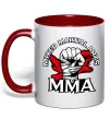 Чашка с цветной ручкой MMA кулак Красный фото