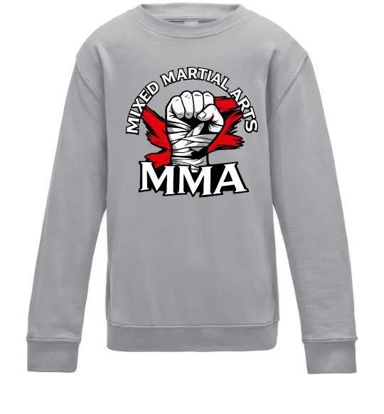 Детский Свитшот MMA кулак Серый меланж фото