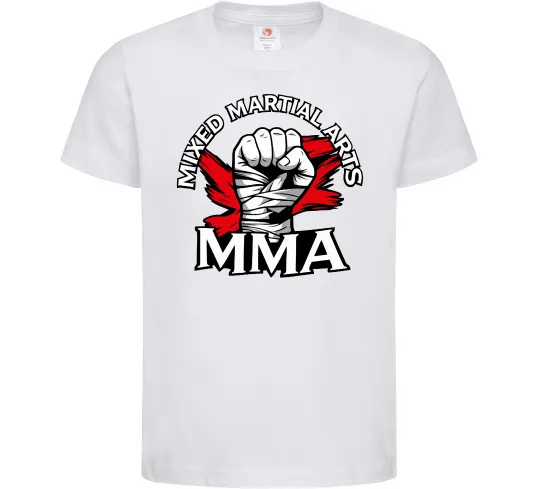 Детская футболка MMA кулак Белый фото
