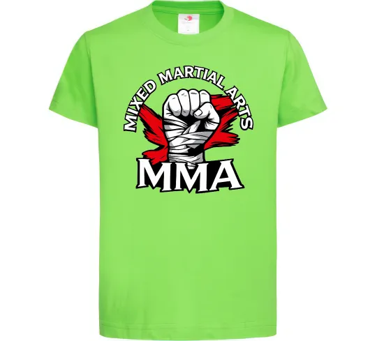 Детская футболка MMA кулак Лаймовый фото