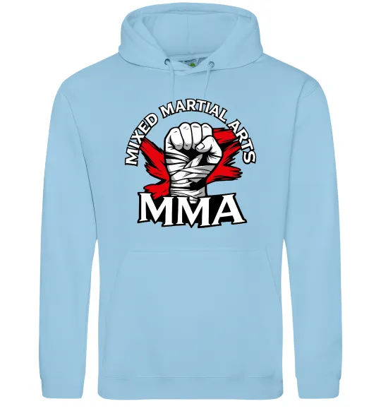 Мужская толстовка (худи) MMA кулак Голубой фото