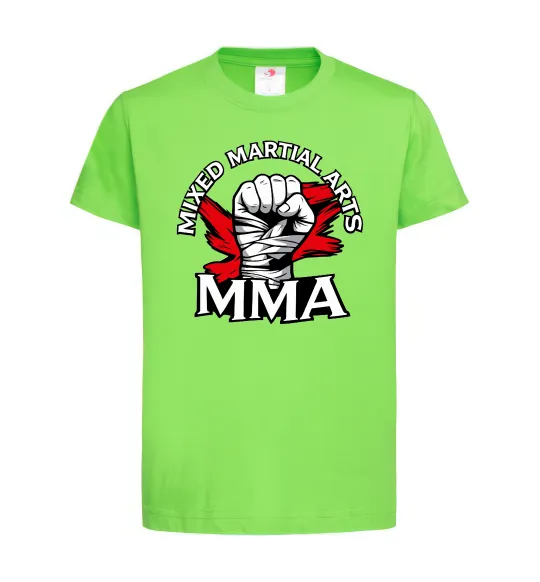 Детская футболка MMA кулак Лаймовый фото