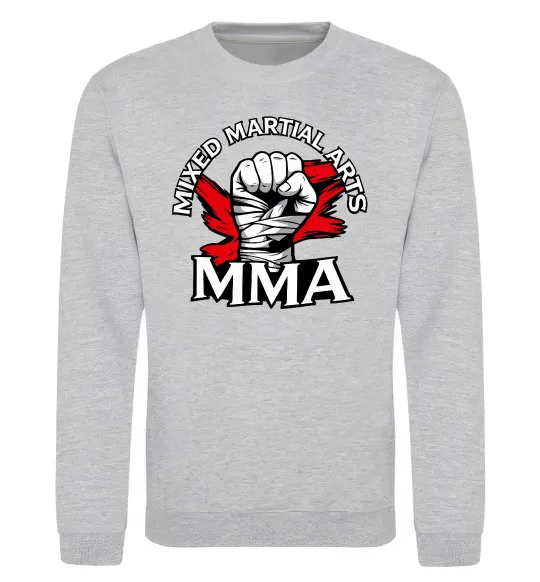 Свитшот MMA кулак Серый меланж фото