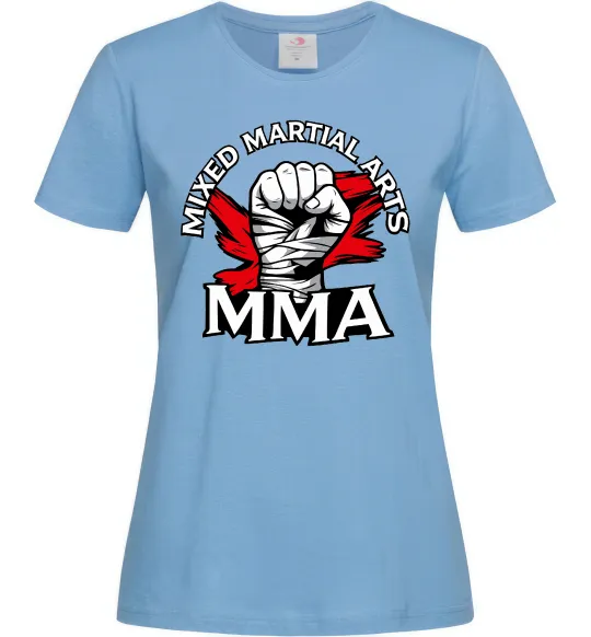 Женская футболка MMA кулак Голубой фото