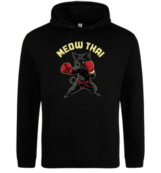 Женская толстовка (худи) Meow Thai Черный фото