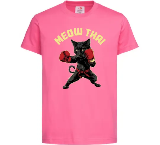 Детская футболка Meow Thai Ярко-розовый фото