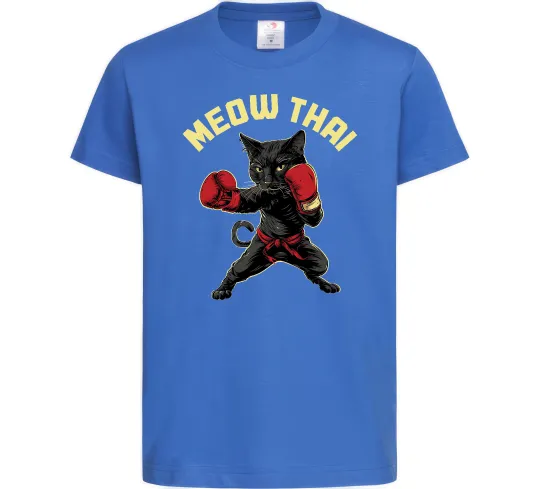 Детская футболка Meow Thai Ярко-синий фото