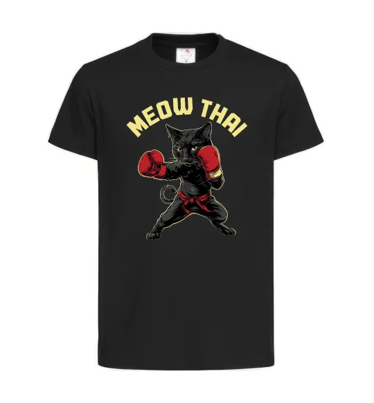 Детская футболка Meow Thai Черный фото