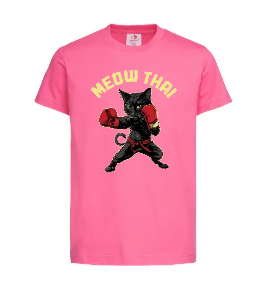 Детская футболка Meow Thai Ярко-розовый фото