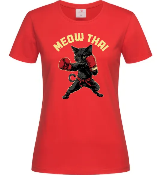 Женская футболка Meow Thai Красный фото