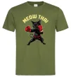 Мужская футболка Meow Thai Оливковый фото