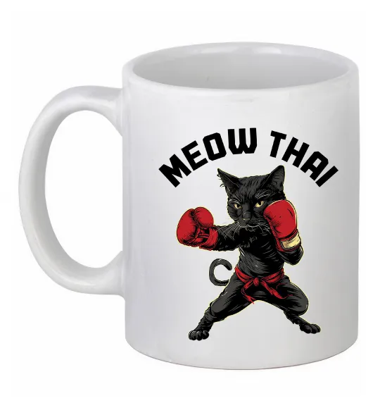 Чашка керамическая Meow Thai Белый фото