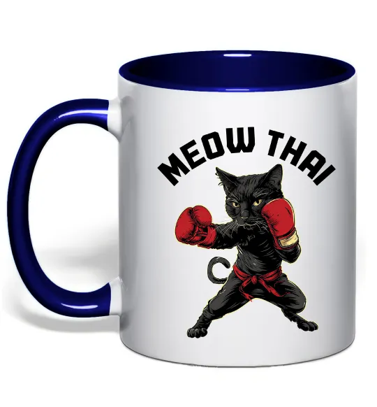 Чашка с цветной ручкой Meow Thai Глубокий темно-синий фото