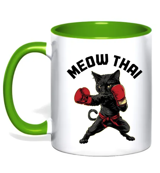 Чашка с цветной ручкой Meow Thai Лаймовый фото
