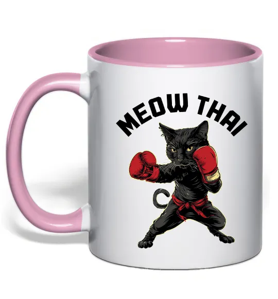 Чашка с цветной ручкой Meow Thai Нежно розовый фото