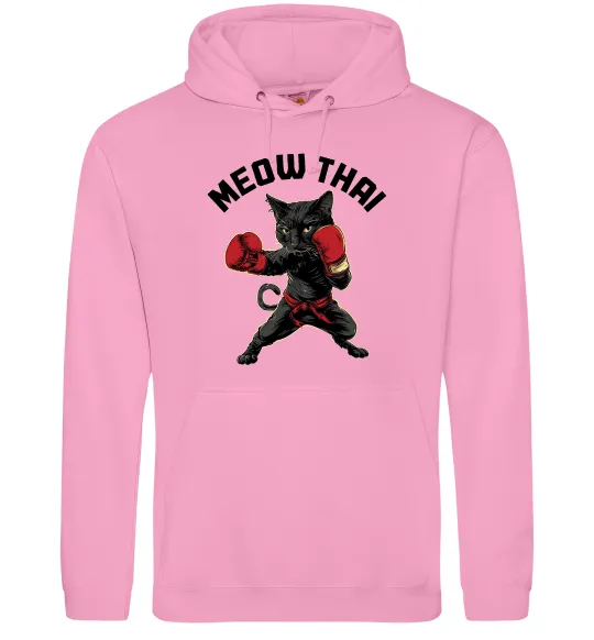 Мужская толстовка (худи) Meow Thai Розовый фото
