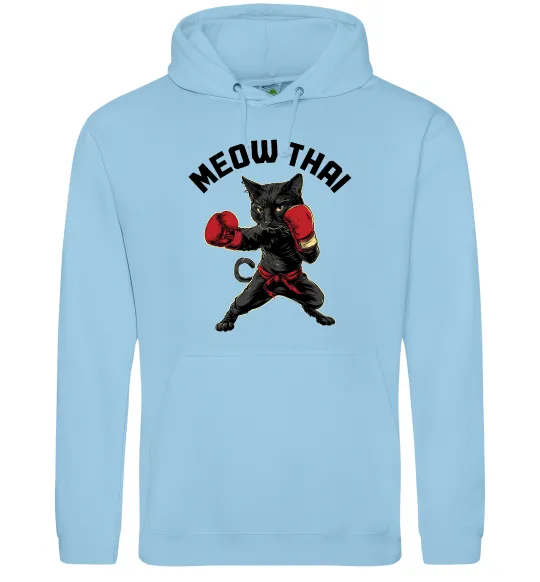 Мужская толстовка (худи) Meow Thai Голубой фото