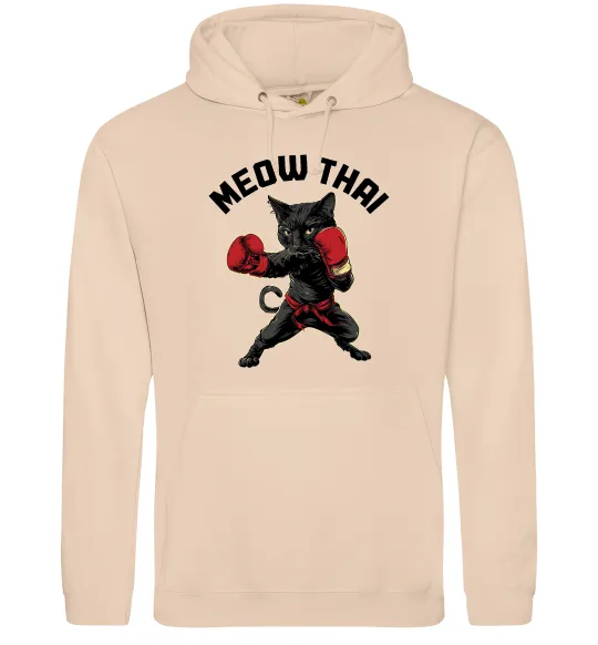 Женская толстовка (худи) Meow Thai Песочный фото